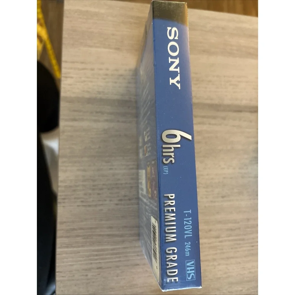 1 Sony T120VL 246m Premium Grade VHS Blank Video Cassette Tapes‎ 6hrs Sealed